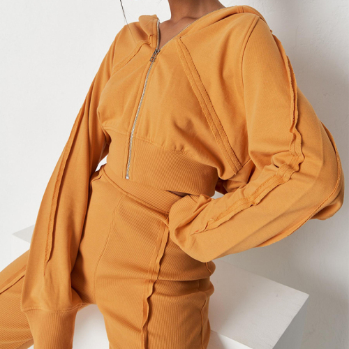 orange cropped hoodie