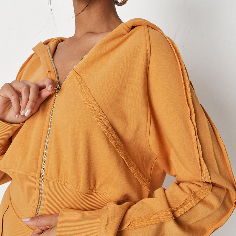 orange cropped hoodie
