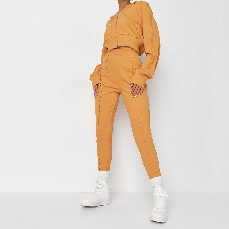 orange cropped hoodie