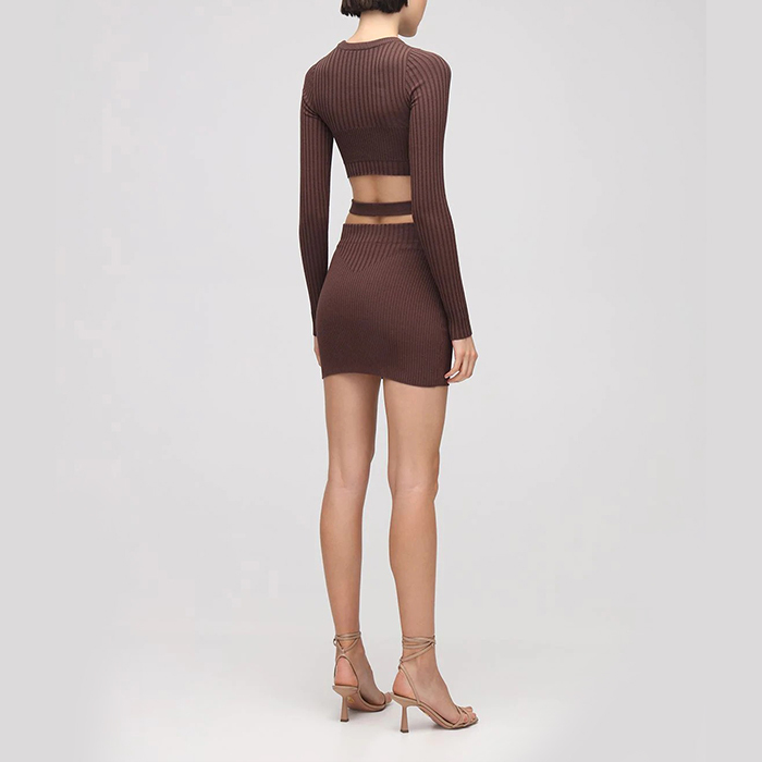 Ribbed knit cutout top