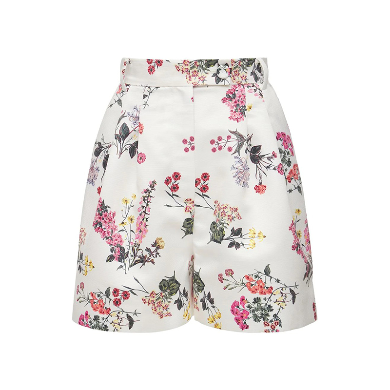 Printed high waist mini shorts