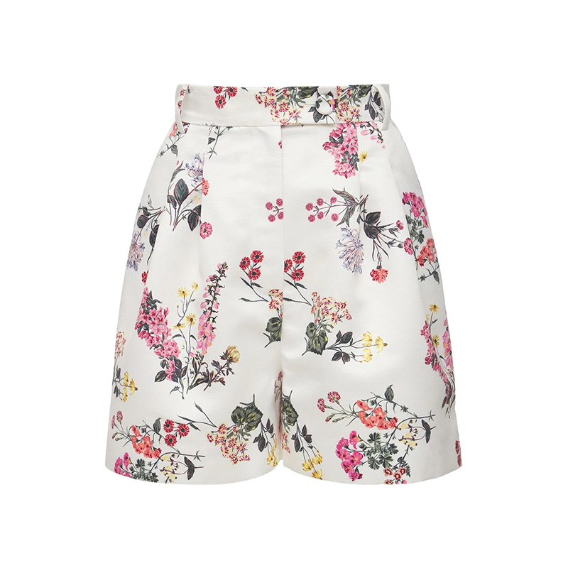 Printed high waist mini shorts