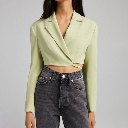 Short blazer with straps