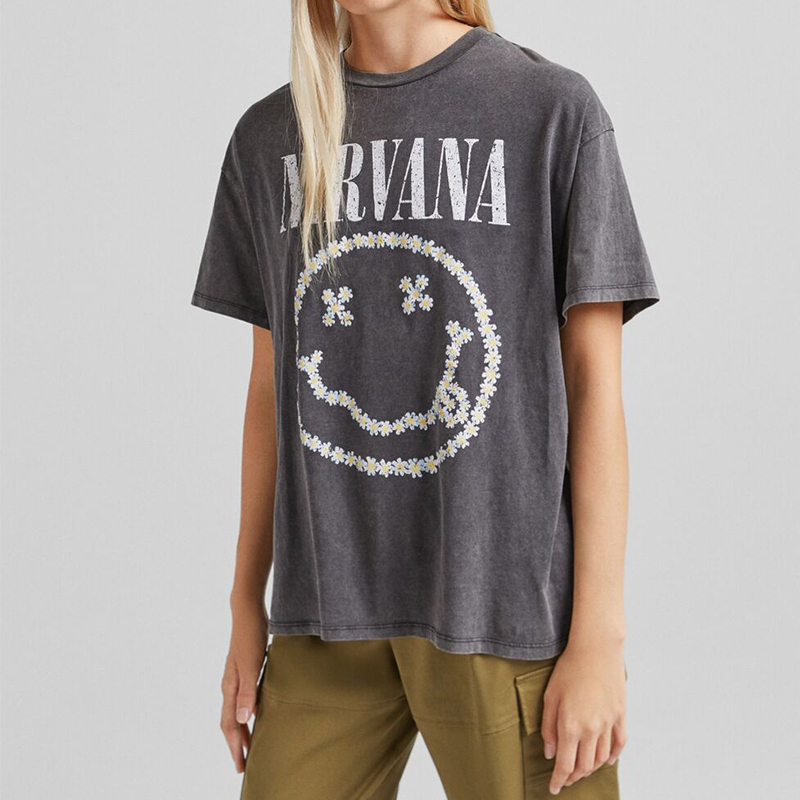 Nirvana series floral short-sleeved T-shirt