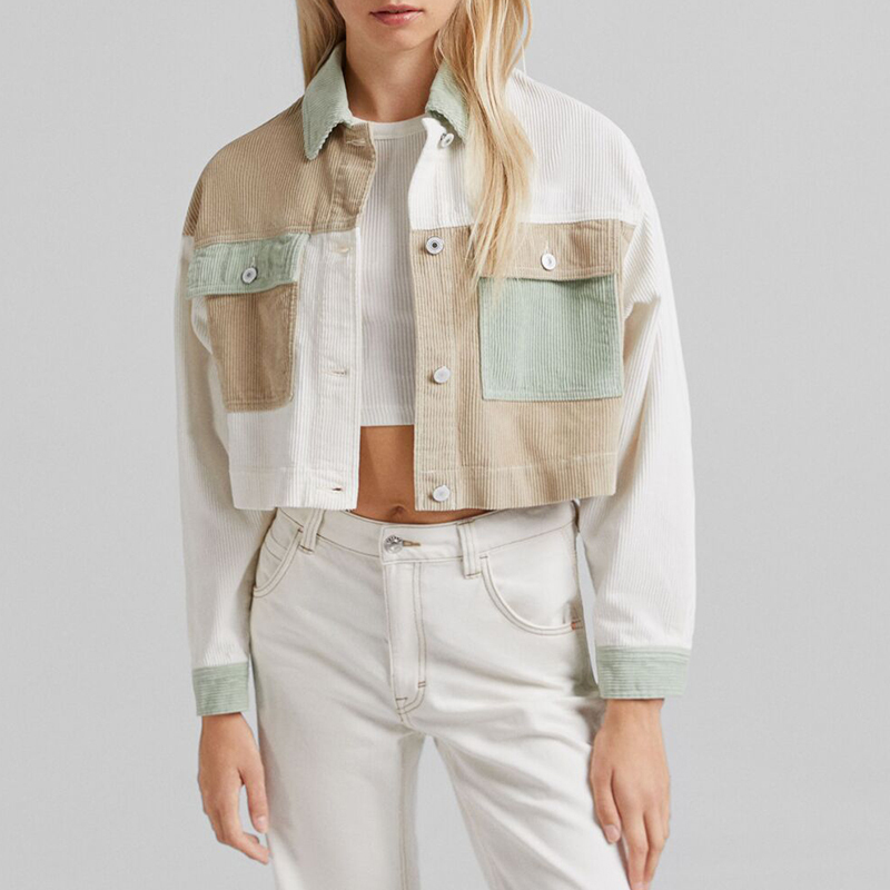 Multicolor corduroy shirt jacket