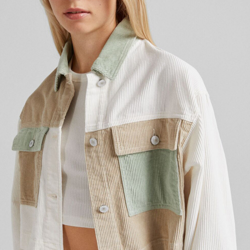 Multicolor corduroy shirt jacket