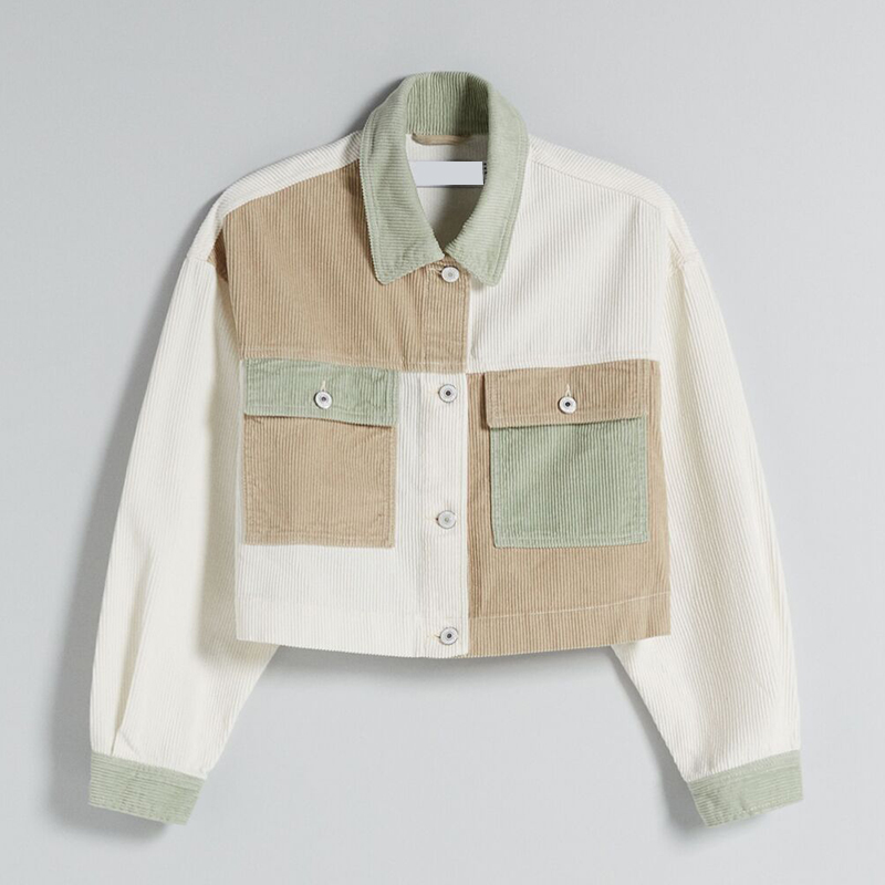 Multicolor corduroy shirt jacket