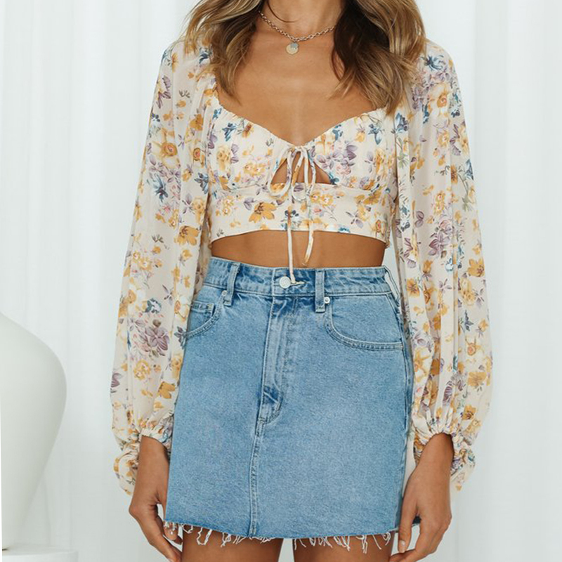 NO THORNS CROP TOP BEIGE