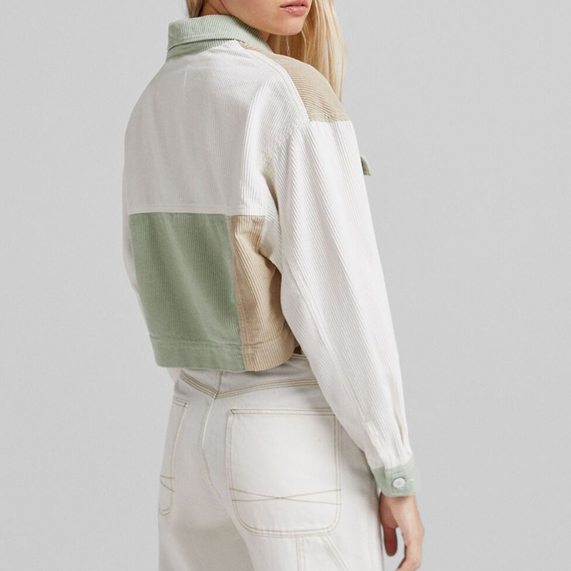 Multicolor corduroy shirt jacket