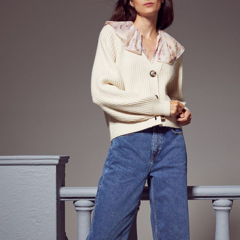 Rib-knit cardigan