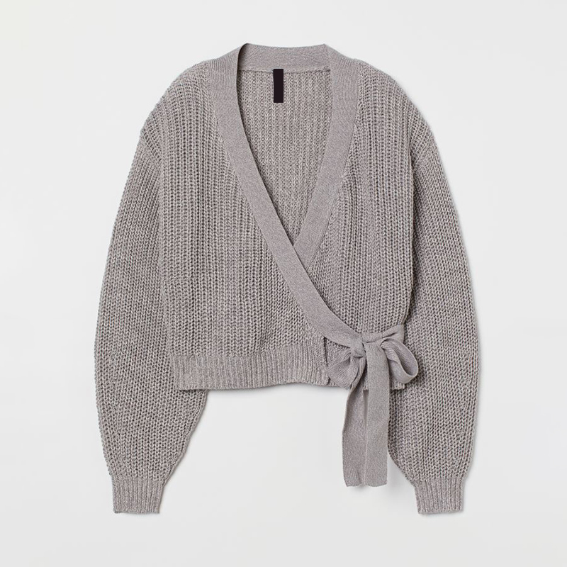 Knitted wrapover cardigan