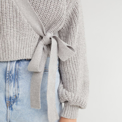 Knitted wrapover cardigan