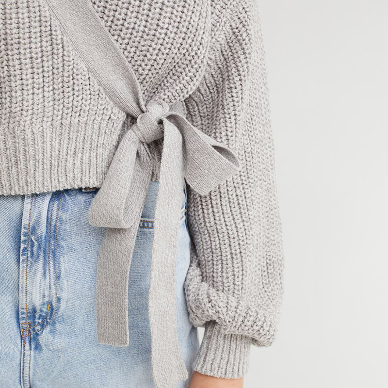 Knitted wrapover cardigan