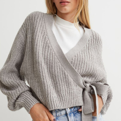 Knitted wrapover cardigan
