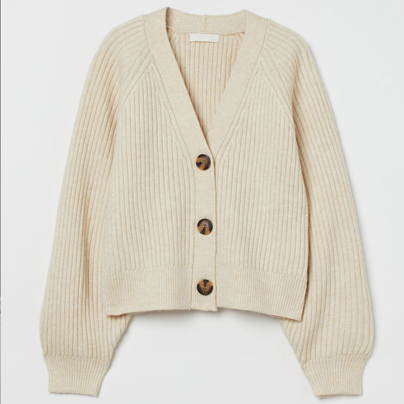 Rib-knit cardigan