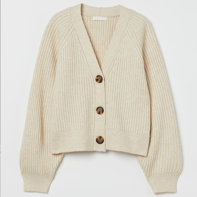 Rib-knit cardigan