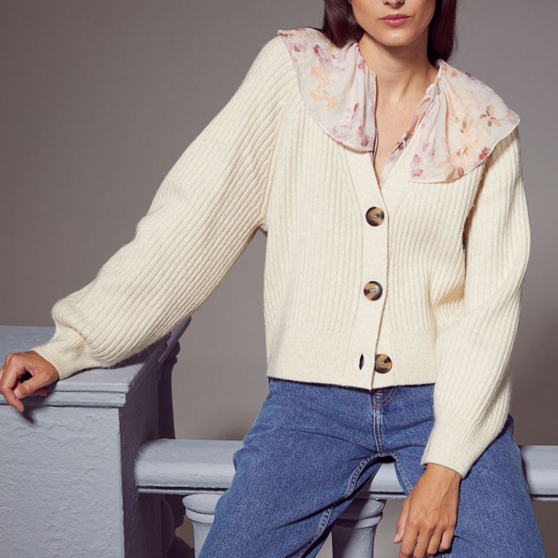 Rib-knit cardigan