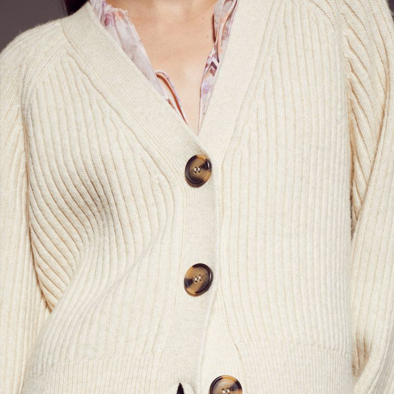 Rib-knit cardigan