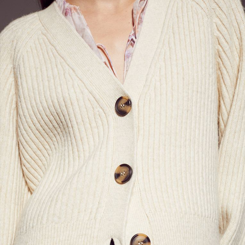 Rib-knit cardigan
