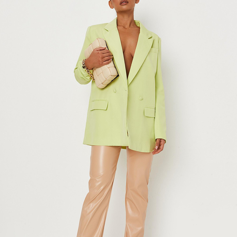 Tall Lime Tailored Double Breasted Blazer