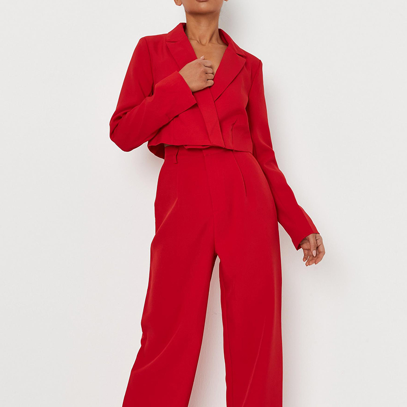 Tall Red Tailored Cropped Blazer