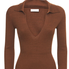 Knitted polo sweater