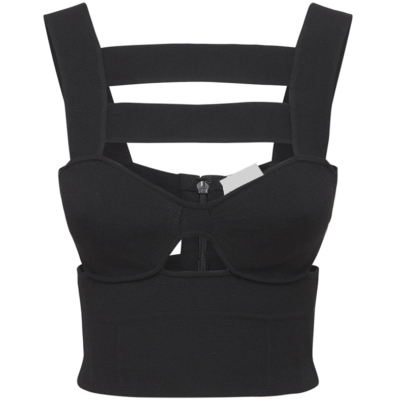 Hollow ribbed crop top