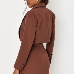 Chocolate co ord tailored cropped blazer