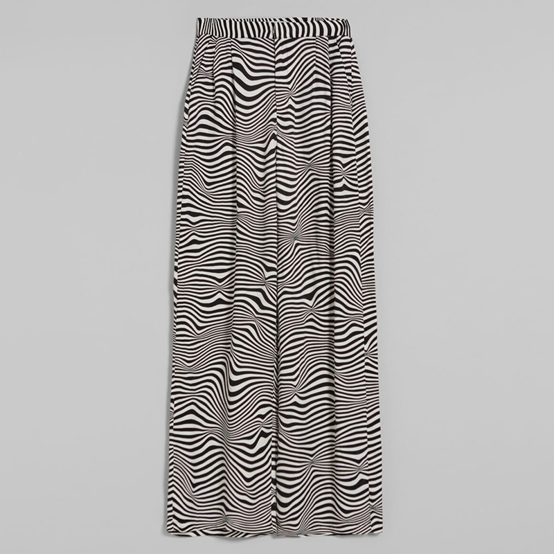 Zebra print wide-leg trousers