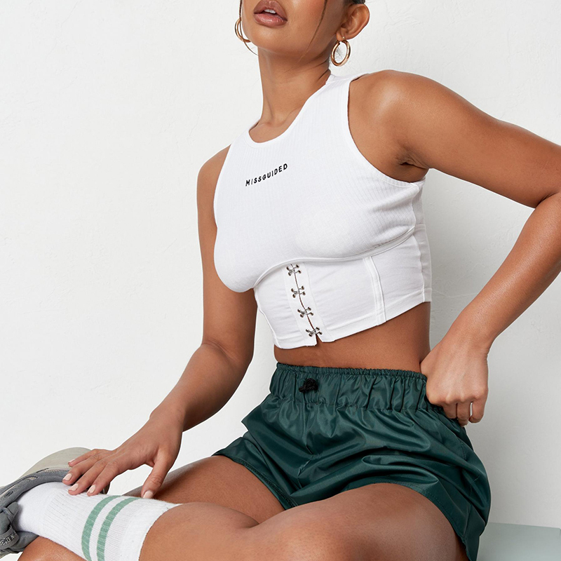 White rib corset top