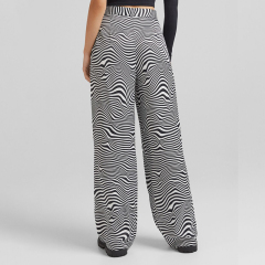 Zebra print wide-leg trousers