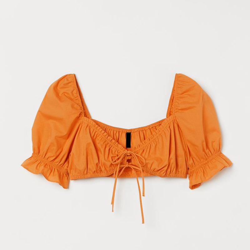 Puff Sleeve Crop Top
