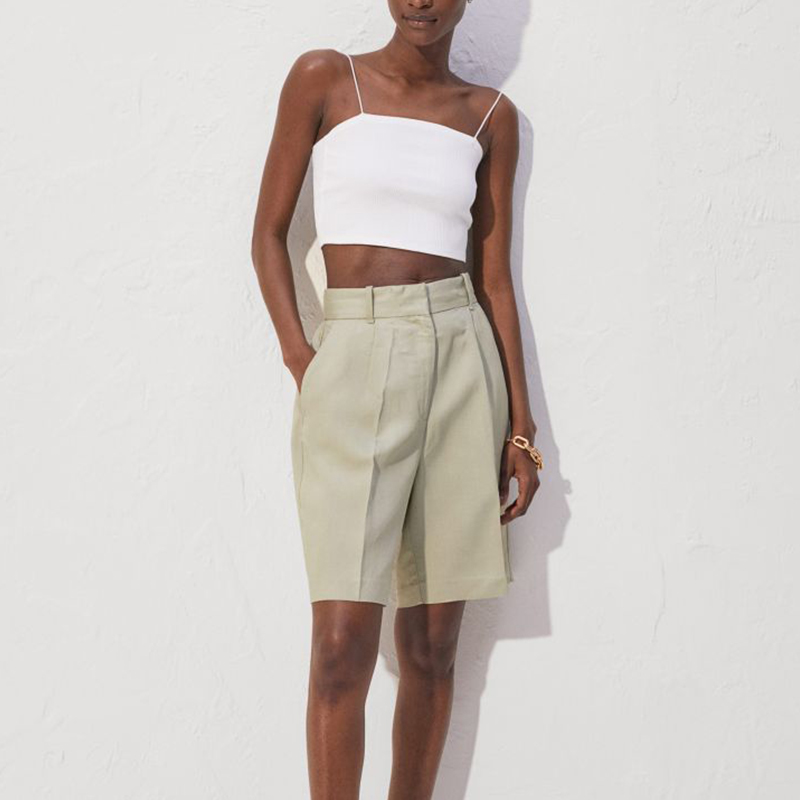 Linen-blend shorts