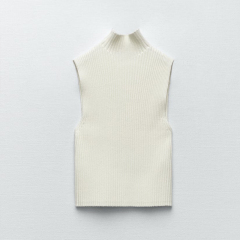 WHite ribbed knit top