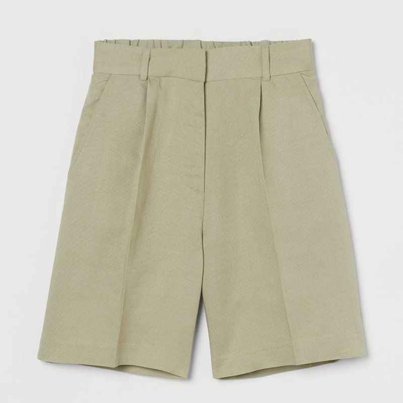 Linen-blend shorts
