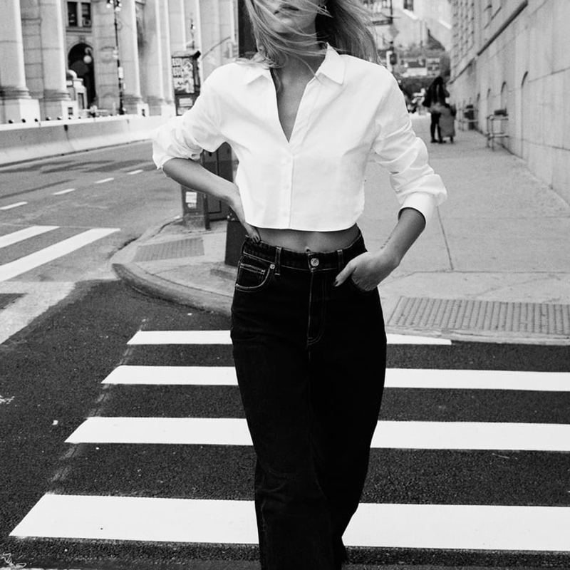 White short poplin shirt