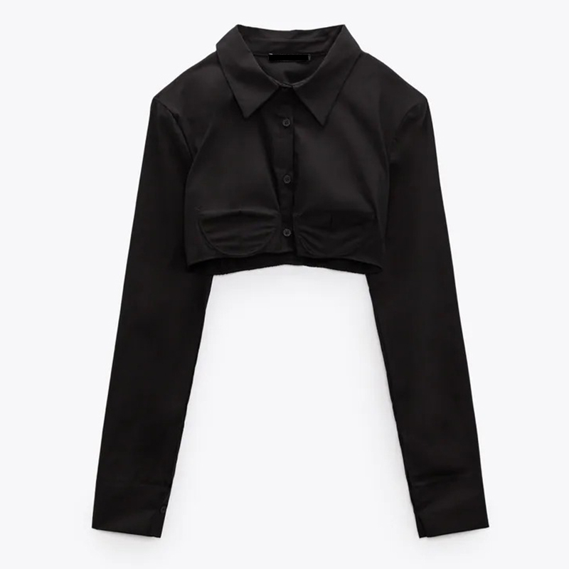 Short poplin shirt
