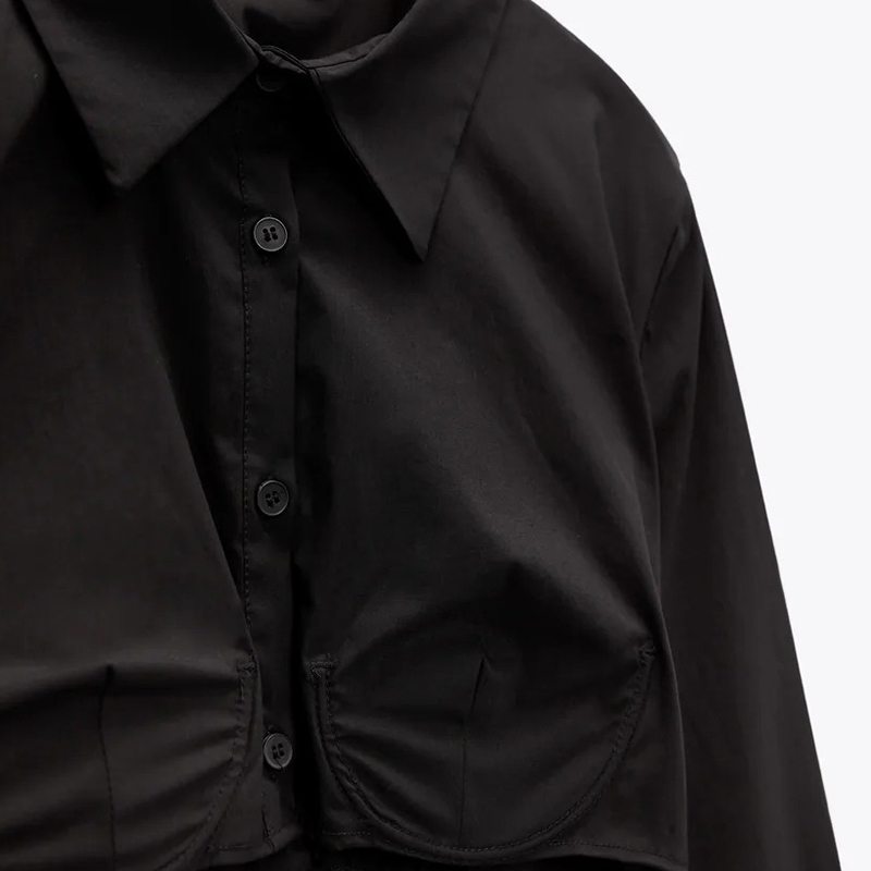 Short poplin shirt