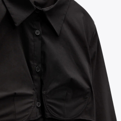 Short poplin shirt