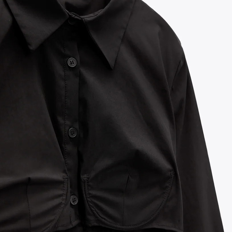 Short poplin shirt
