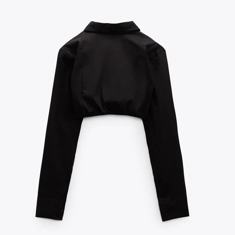 Short poplin shirt