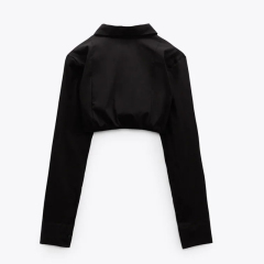 Short poplin shirt