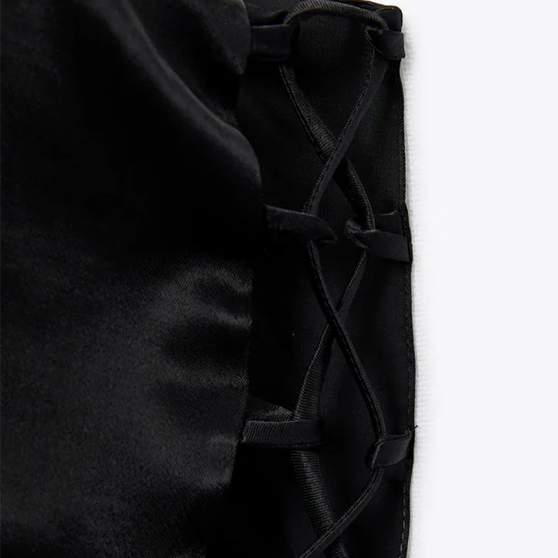 Silk satin texture bow top