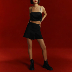Silk satin texture bow top