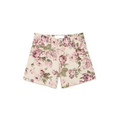 Floral denim shorts