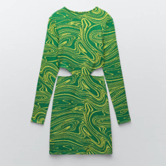 Open design jacquard dress