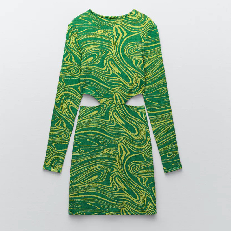 Open design jacquard dress