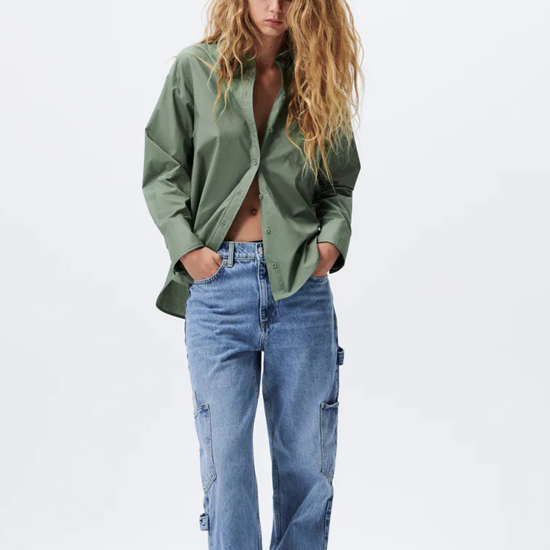 Poplin pockets shirt