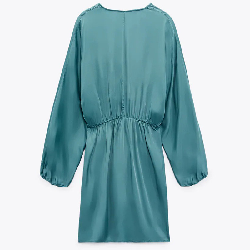 Silk satin double-breasted dress