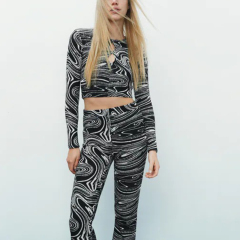 Jacquard top and trousers